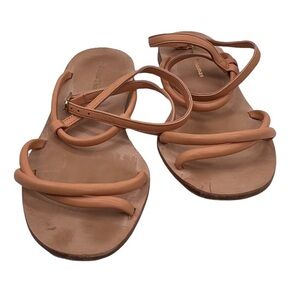 Anne Thomas Tan Strappy Flat Sandals Size 40 Women's